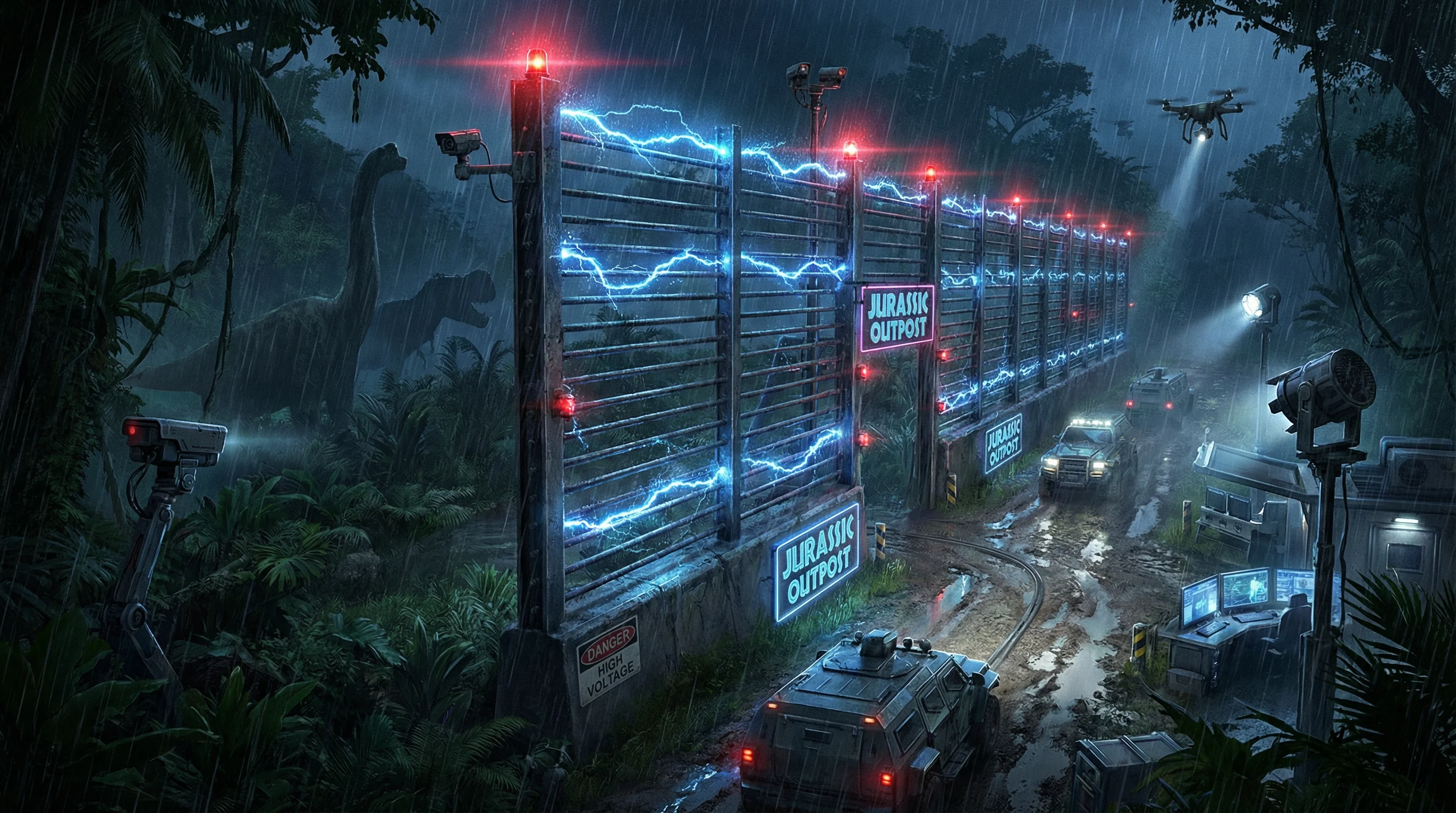 恐龙公园高压电围栏系统 - 围栏管理实时监控